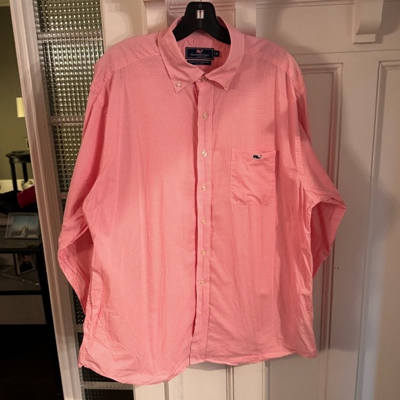 Vineyard Vines Men’s Button Down Shirt Classic Fit Tucker Pink Check Sz XL - Picture 2 of 9